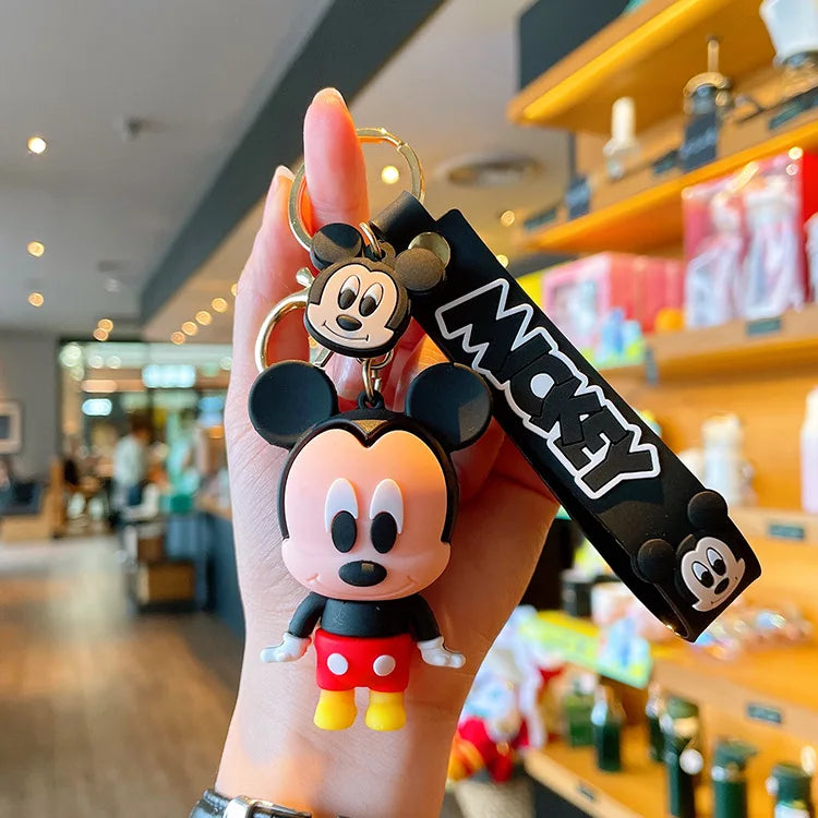 Kawaii Anime Disney Keychain Set Featuring Mickey Mouse, Minnie, Lilo & Stitch