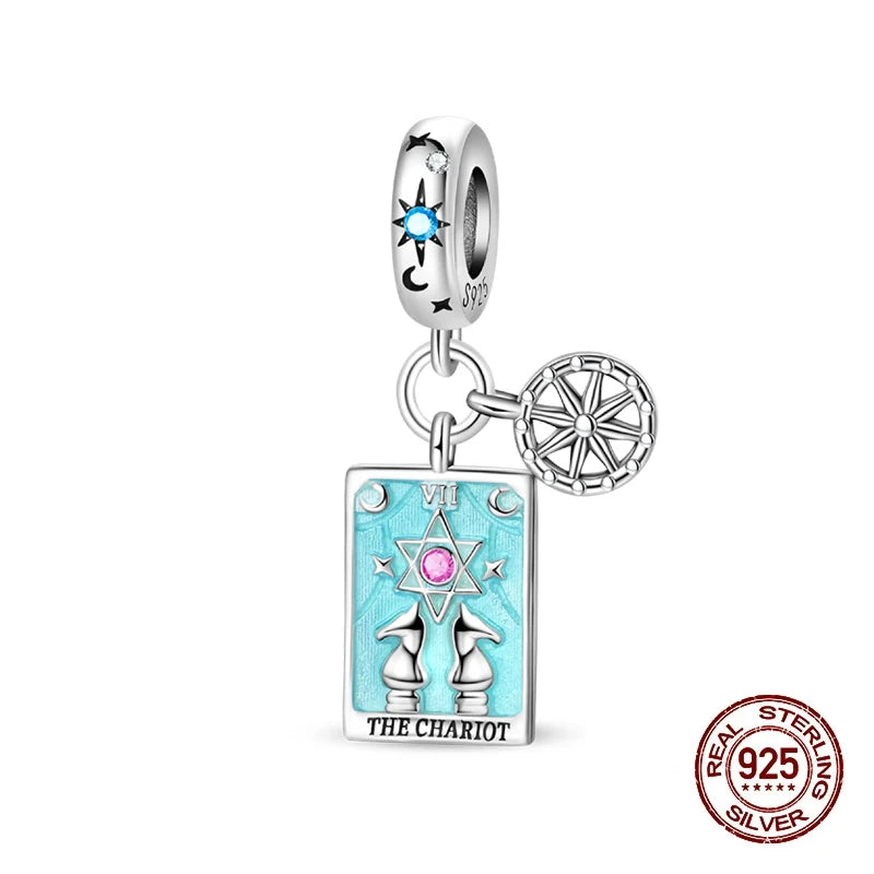 925 Sterling Silver Tarot Hourglass Bead Charm For Bracelet