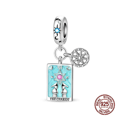 925 Sterling Silver Tarot Hourglass Bead Charm For Bracelet