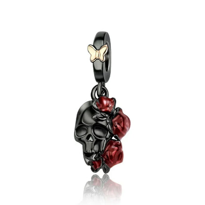 925 Sterling Silver Halloween Charms Set Pumpkin Skull Witch Ghost Beads for Bracelet Necklace Jewelry