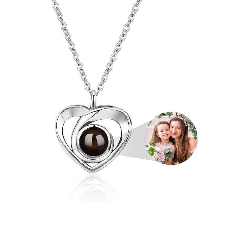 Personalized Dog Paw Photo Projection Necklace with I Love You in 100 Languages Necklace-7