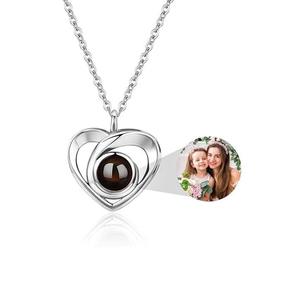Personalized Dog Paw Photo Projection Necklace with I Love You in 100 Languages Necklace-7