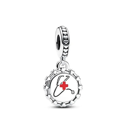 925 Silver Monkey Elephant Sun Moon Bead Pendant Charm