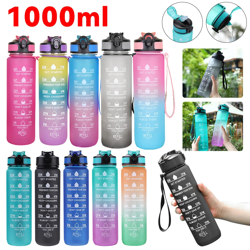 1L Silicone Leakproof Sport Water Bottle For Travel