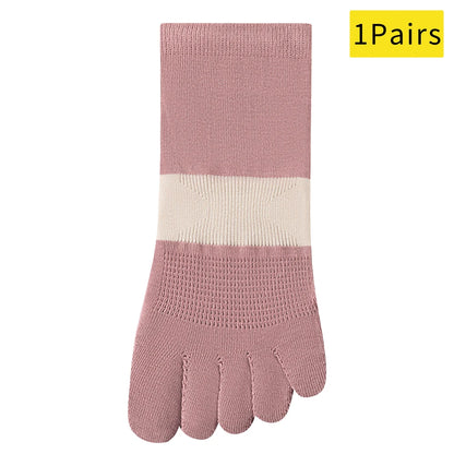 Trendy Non Slip Mesh Five Toe Yoga Socks For Women Pilates