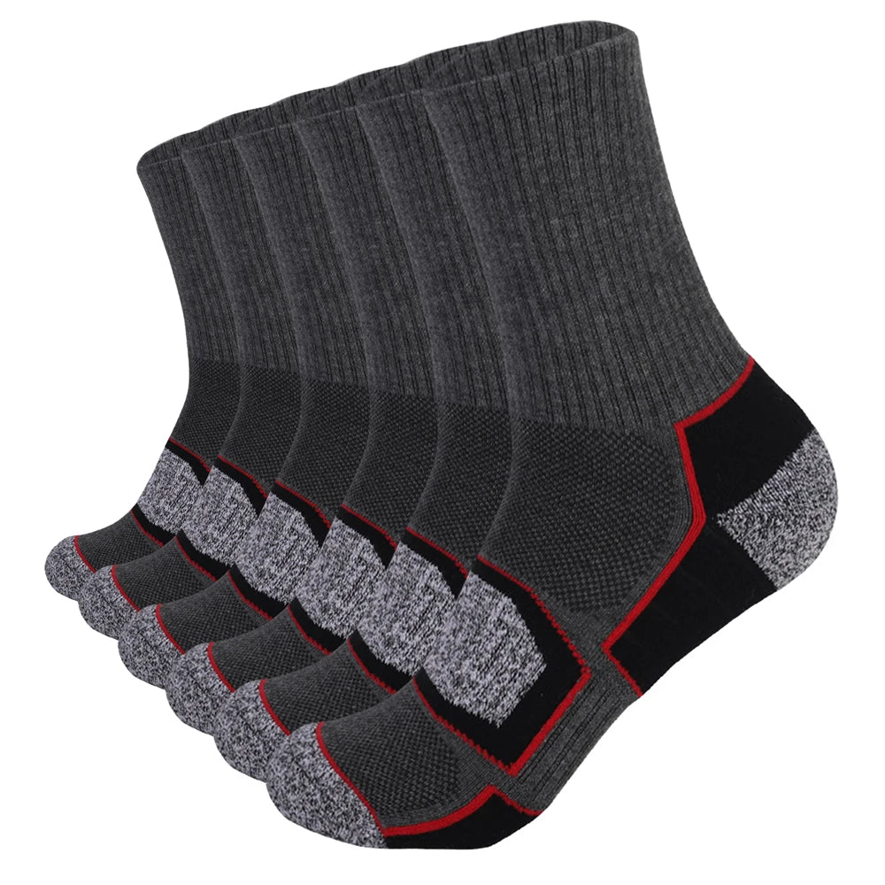 6 Pairs Heavy Cushion Hiking Socks Unisex Sizes 35 To 50