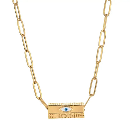 Stainless Steel Chain Lucky Eye Amulet Amour Love Necklace Bohemian Jewelry XN115-6 CHINA