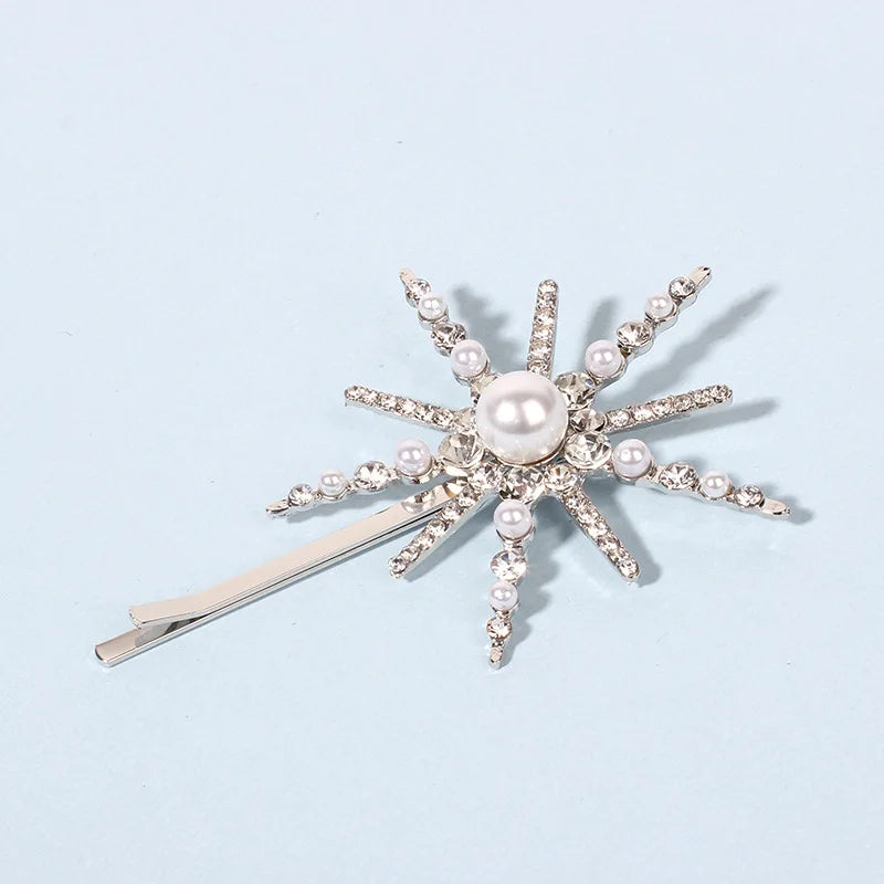 Geometric Stars & Moon Rhinestone Hair Clip Set - Top-Rated Bridal Hair Accessories 3