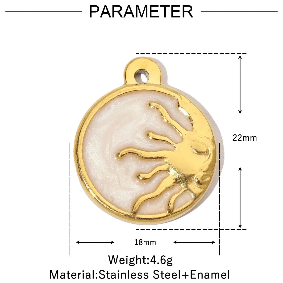 Elegant French Stainless Steel Sun Charms Necklace Set for Women