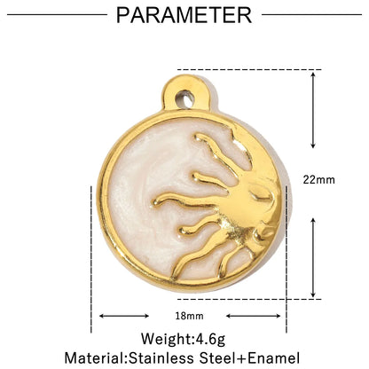 Elegant French Stainless Steel Sun Charms Necklace Set for Women