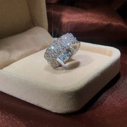 Elegant 925 Sterling Silver Big Water Drop Zircon Ring for Women Perfect Valentine's Day Gift