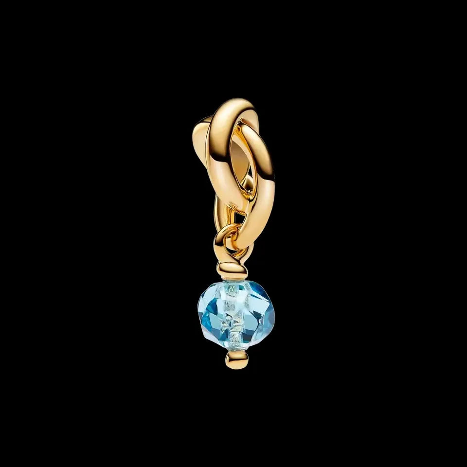 Avocado Double Dangle 925 Silver Heart Eternity Charm