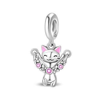 925 Sterling Silver Animal Charms Set Elephant Cat Capybara Swan Zircon Beads for DIY Necklace and Bracelet Jewelry Gift