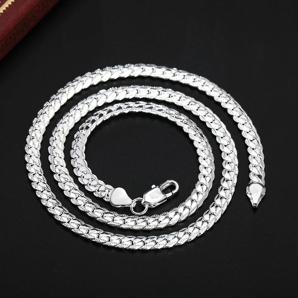 Luxury Silver Necklace Chain for Men and Women - 20-60cm, 5mm, Perfect for Weddings and Engagements 19.5cm