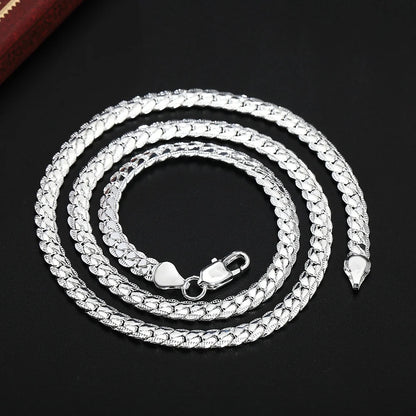 Luxury Silver Necklace Chain for Men and Women - 20-60cm, 5mm, Perfect for Weddings and Engagements 19.5cm