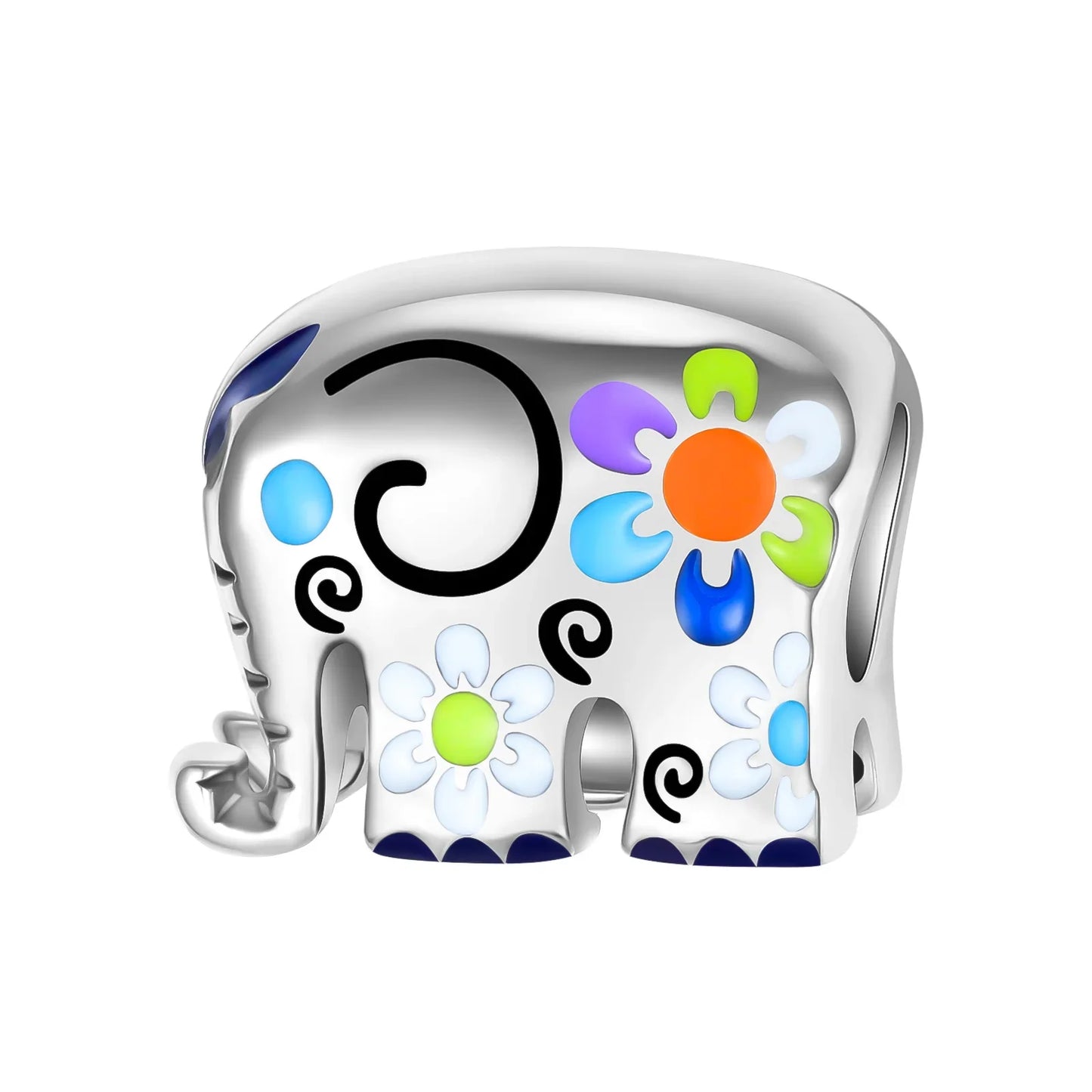 925 Sterling Silver Colorful Elephant Animal Charms for DIY Jewelry Necklace Bracelet Gifts