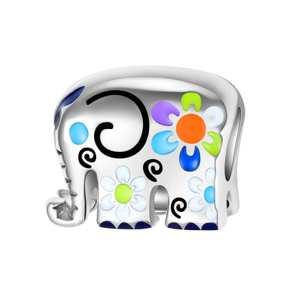 925 Sterling Silver Colorful Elephant Animal Charms for DIY Jewelry Necklace Bracelet Gifts