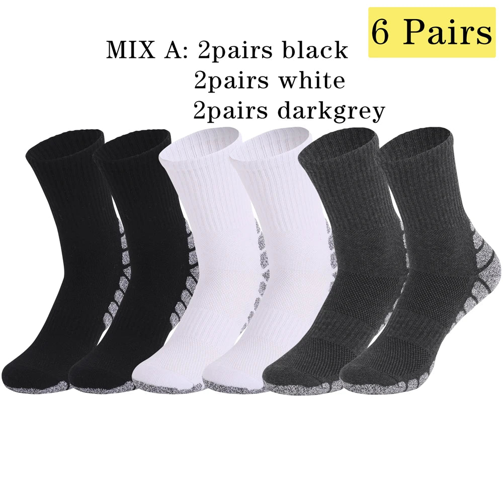 6 Pairs Thermal Winter Hiking Socks Mid Crew Cushion