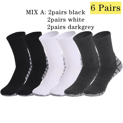 6 Pairs Thermal Winter Hiking Socks Mid Crew Cushion