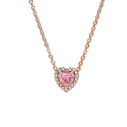 Luxury 925 Sterling Silver Colorful Arrow Heart Bow Tie Feather Pendant Necklace Charming DIY Gift for Women