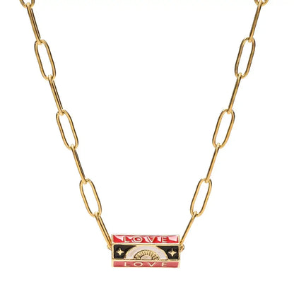 Stainless Steel Chain Lucky Eye Amulet Amour Love Necklace Bohemian Jewelry XN115-10 CHINA
