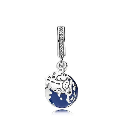 925 Sterling Silver Luggage Box Beads Rabbit Cat Pendant for DIY European Charm Bracelets Exquisite Zircon Jewelry