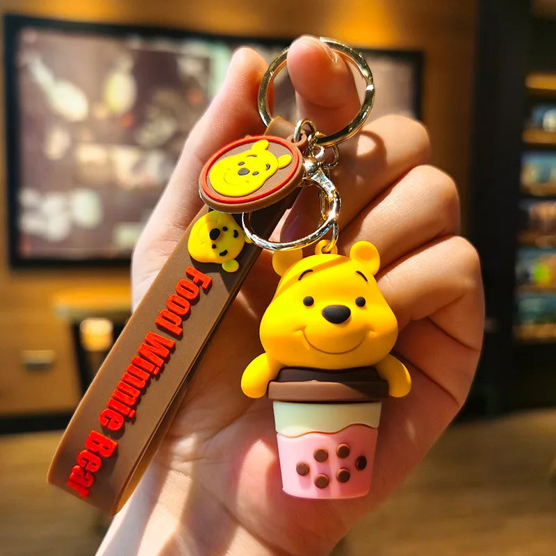 Kawaii Anime Disney Keychain Set Featuring Mickey Mouse, Minnie, Lilo & Stitch