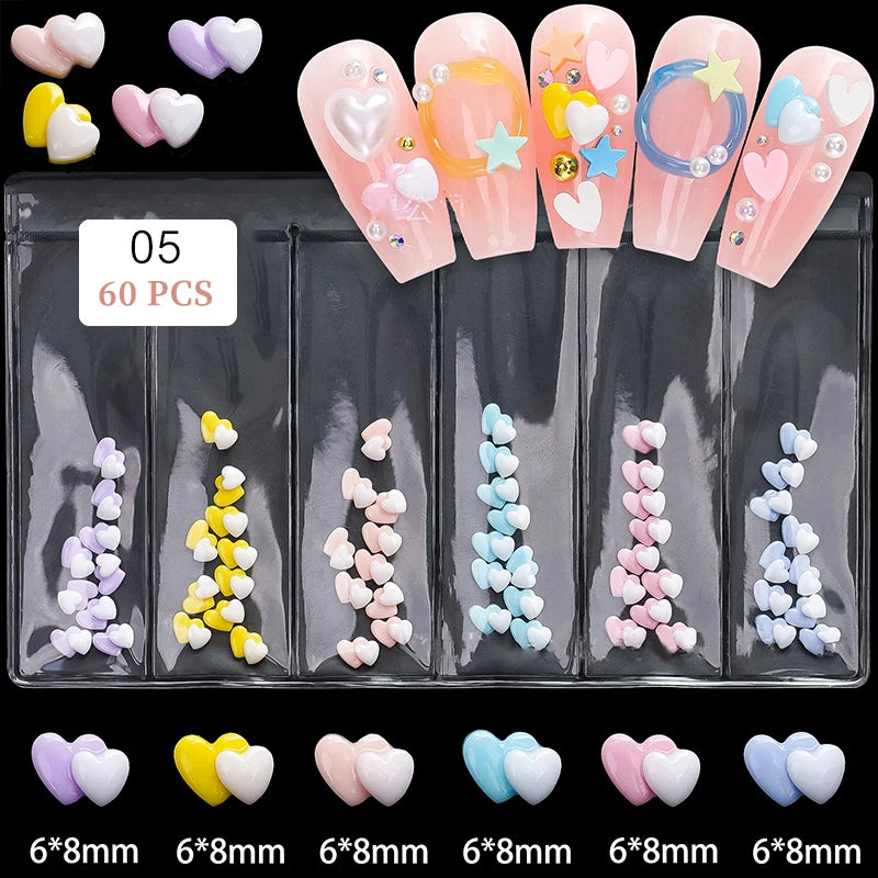 Kawaii Lollypop 3D Nail Art Charms Set with Resin Butterfly and Bear Rhinestones