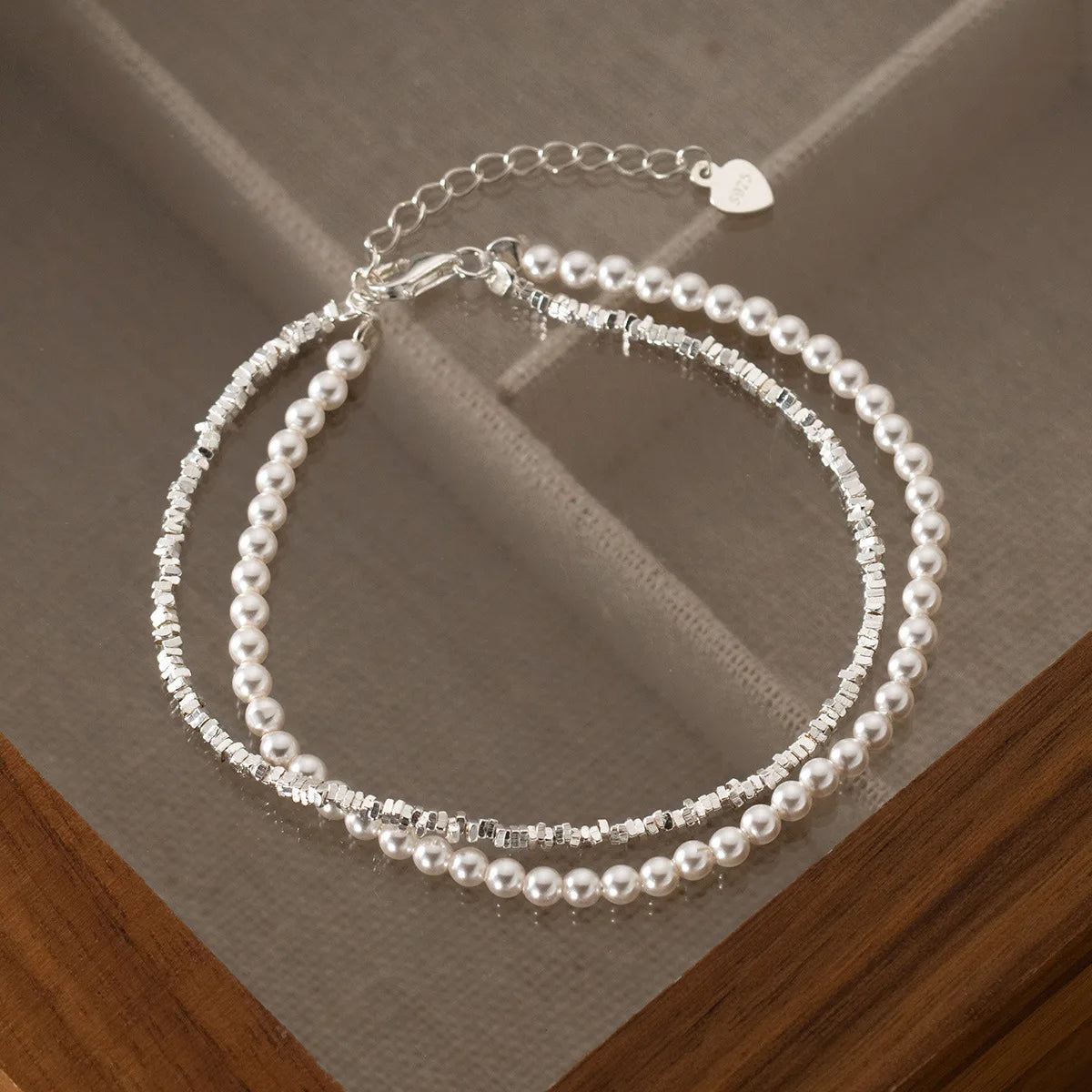 Timeless Elegance: 925 Sterling Silver Heart Tassel Bracelet for Women