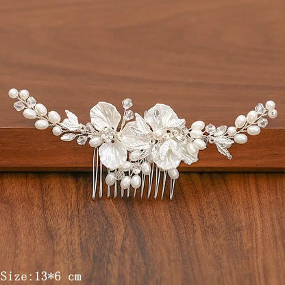 Silver Pearl Rhinestone Bridal Hair Combs - Top-Rated Wedding Hair Accessories for Women Silver 24