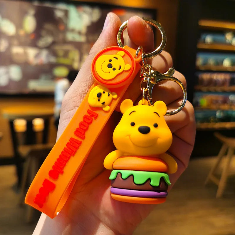 Kawaii Anime Disney Keychain Set Featuring Mickey Mouse, Minnie, Lilo & Stitch