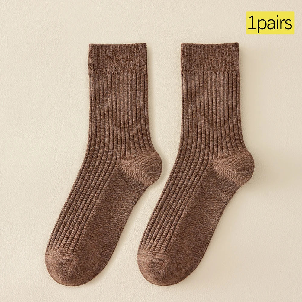 Women Seamless Anti Odor Cotton Mid Calf Socks Breathable