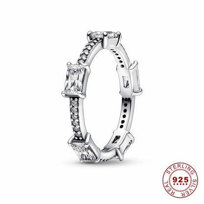 Hot Sale Original 925 Sterling Silver Tiara Heart Wedding Ring with Sun and Moon Design for Women PAR296