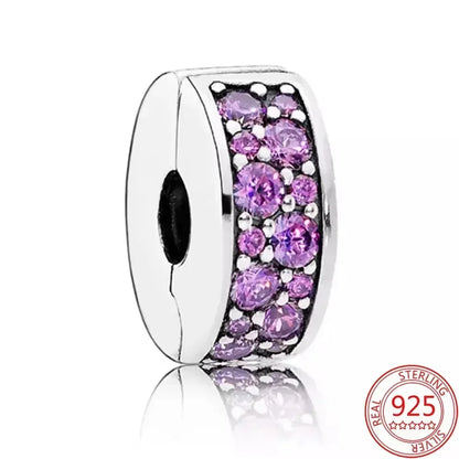 925 Sterling Silver Purple Star Animal Heart Flower Charms Beads for DIY Necklace and Bracelet Jewelry Gift