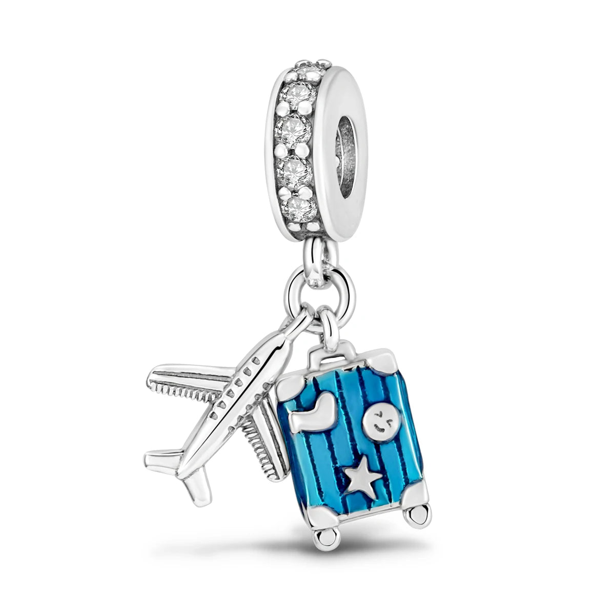 Silver Plated Travel Sunflower Lucky Charms Dangle Pendant Fit Original Pandora Bracelet DIY KTC077