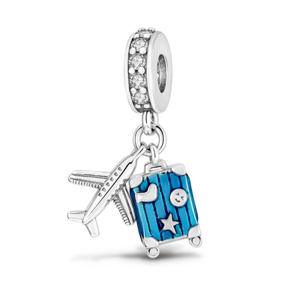 Silver Plated Travel Sunflower Lucky Charms Dangle Pendant Fit Original Pandora Bracelet DIY KTC077