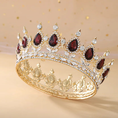 Elegant Royal Pink Crystal Bridal Tiara Crown for Weddings and Pageants