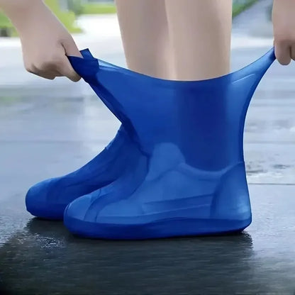1 Pair Rubber Rain Boot Overshoes For Outdoor Use blu