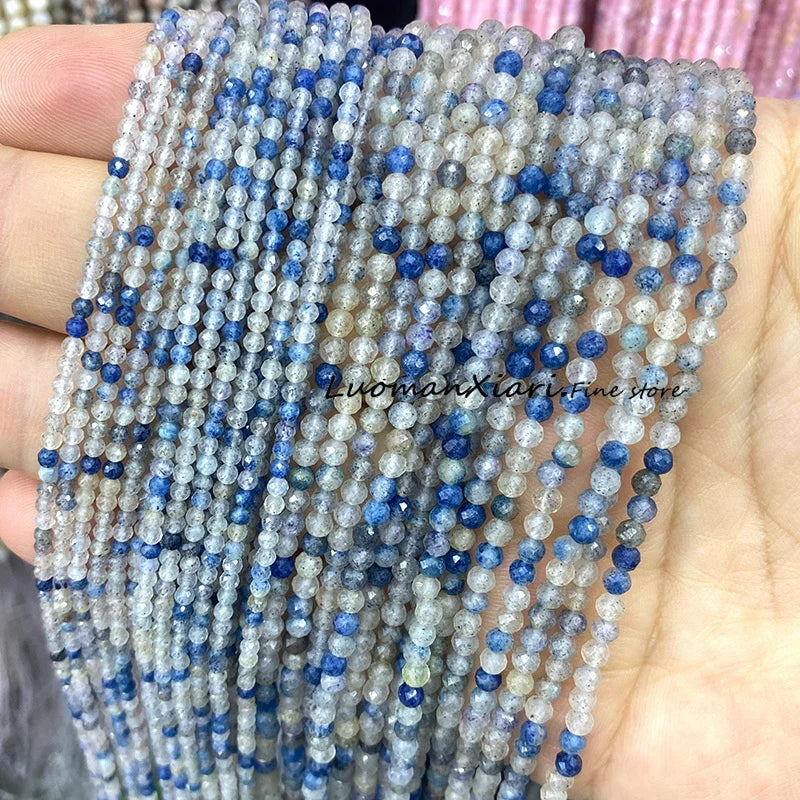 Elegant Faceted Aquamarine Beads for DIY Jewelry Making Bracelet Accessories