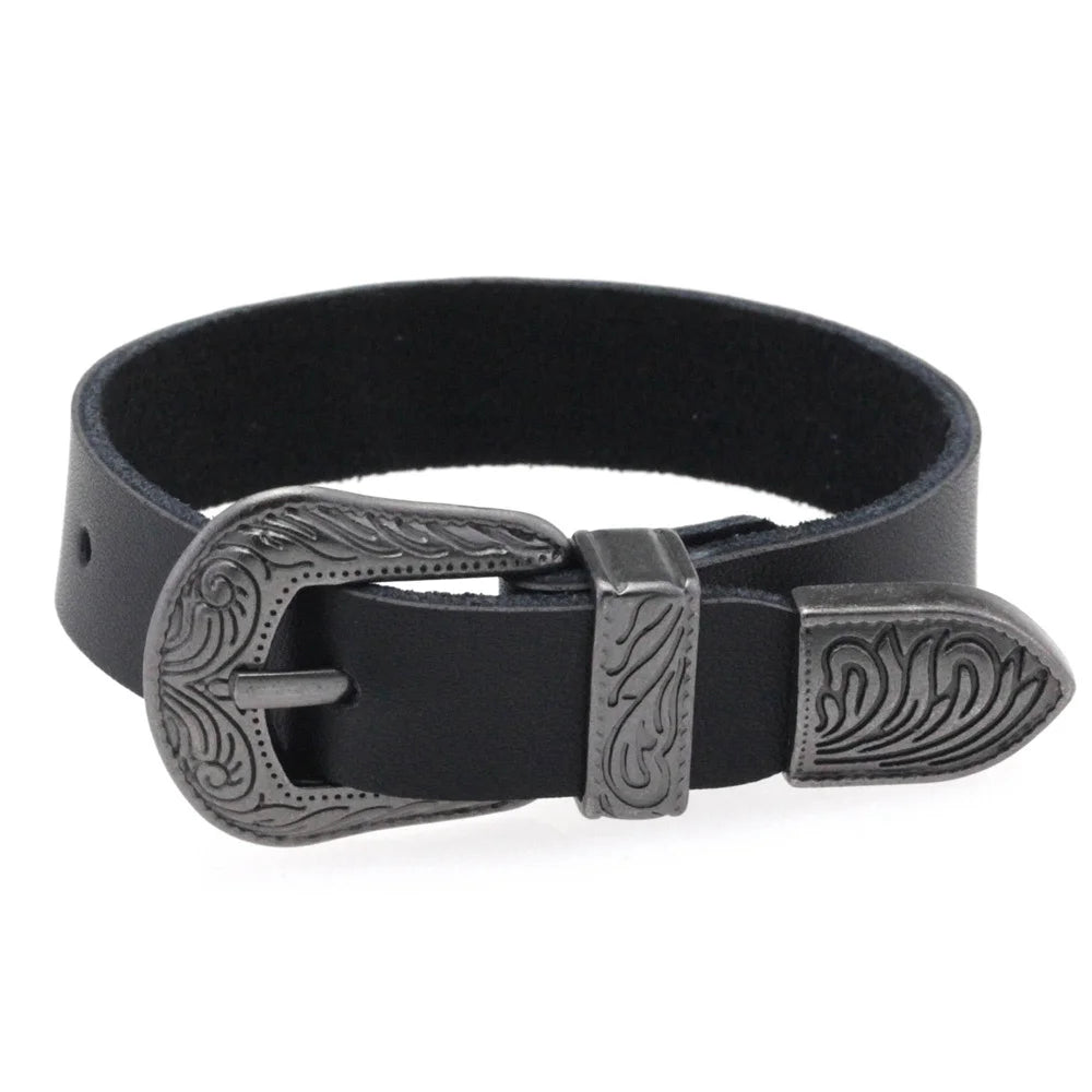 Gothic Punk Cat Heart Leather Bracelet For Women And Men