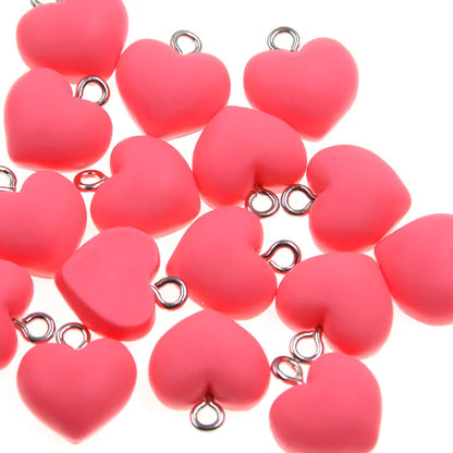 Sweet Bell 9 Color Resin Heart Charms Set for DIY Jewelry and Accessories
