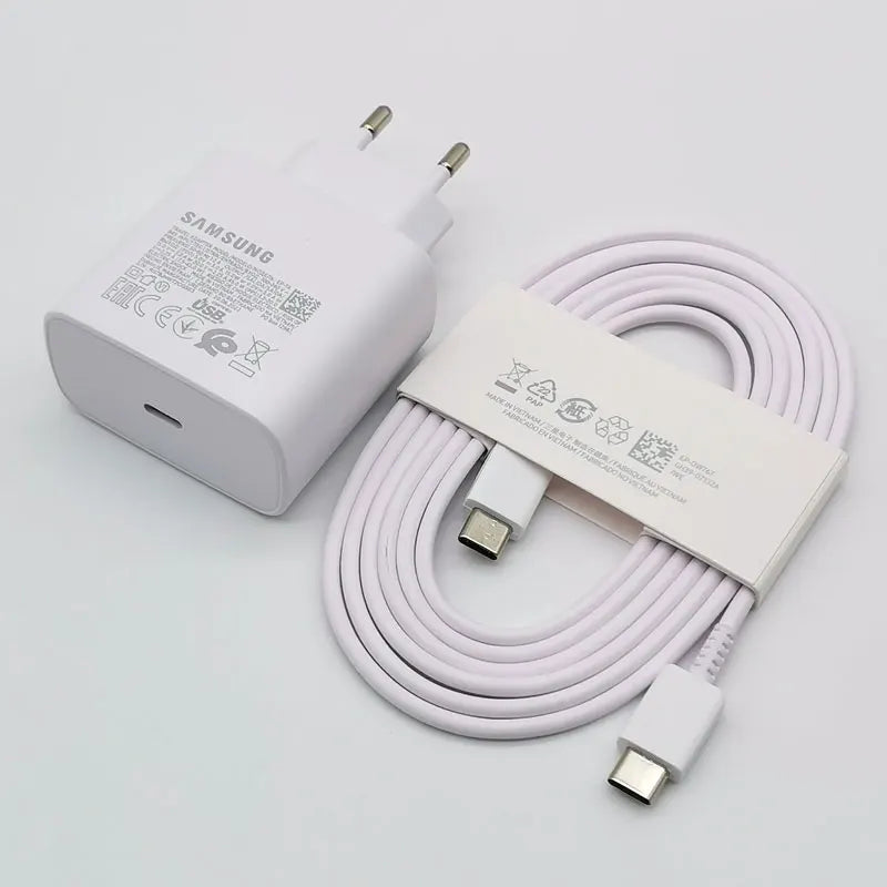 Samsung 45W Super Fast USB C Charger With 1.8M Type C Cable For Galaxy S24 S23 S22 S21 S20 Note 20 Ultra Z Flip And Fold Series