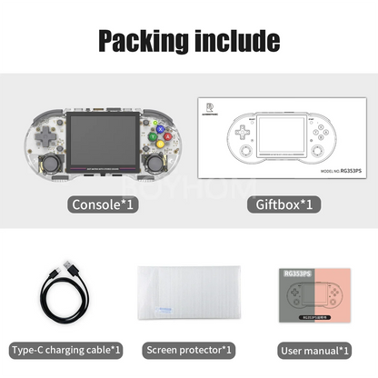 RG353PS Retro Handheld Game Console 3.5 Inch IPS Screen Linux RK3566 Chip 128GB TF Card Preinstalled 20000 Games