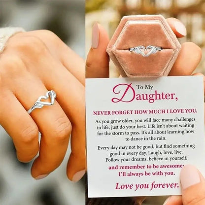 Huitan 925 Sterling Silver Heart Gesture Ring I Love You Forever Adjustable Jewelry RSF107 resizable