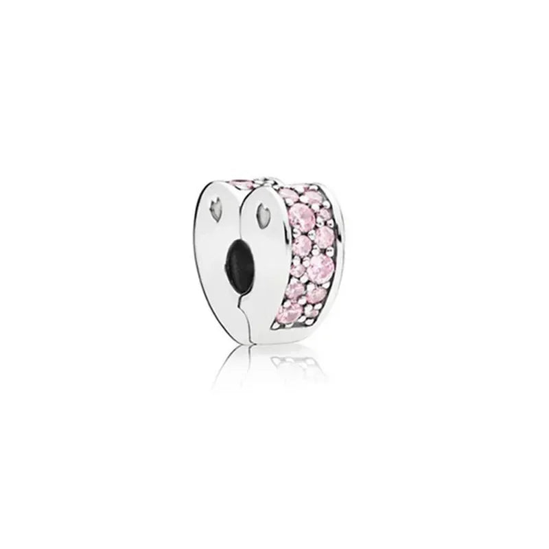 925 Sterling Silver Pink Flower Balloon Coffee Cup Charm Beads for DIY Bracelets Perfect Gift for Women AMC0992