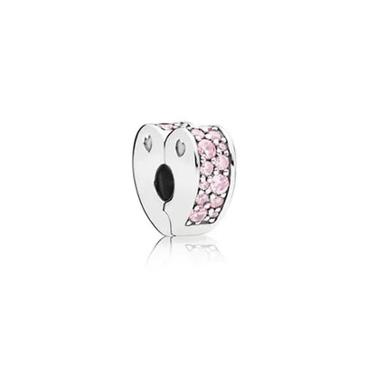 925 Sterling Silver Pink Flower Balloon Coffee Cup Charm Beads for DIY Bracelets Perfect Gift for Women AMC0992