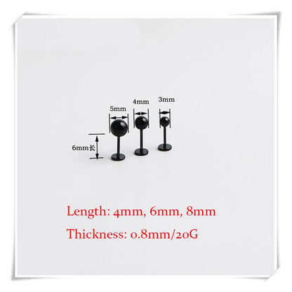 Stainless Steel Tragus Helix Ball Studs Set for Men and Women Body Piercing Jewelry