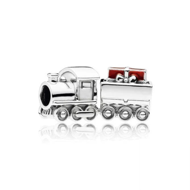 DIY Christmas Charm Bracelet with Santa Reindeer Snowman Tree Train Beads in Silver 925 YY0408