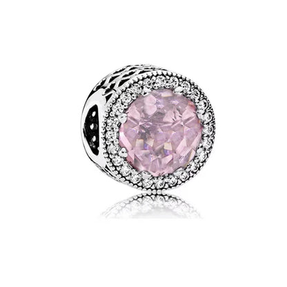 Pink Hot Air Balloon Daisy Murano Glass Charm for European Silver Bracelet SS0551