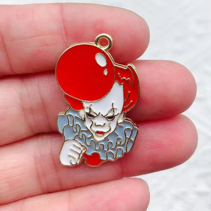 10 Piece Halloween Horror Character Dripping Oil Alloy Pendant Set for DIY Jewelry Accessories